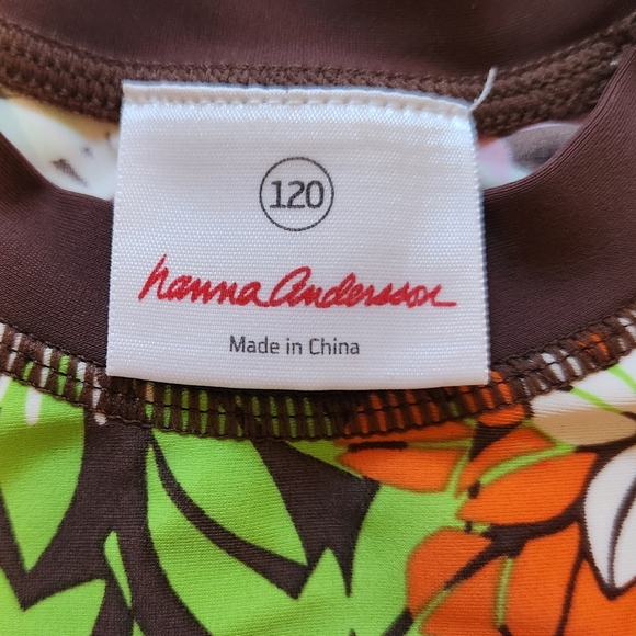 Hanna Andersson Floral Rash Guard Swim Top 120 - Picture 4 of 6
